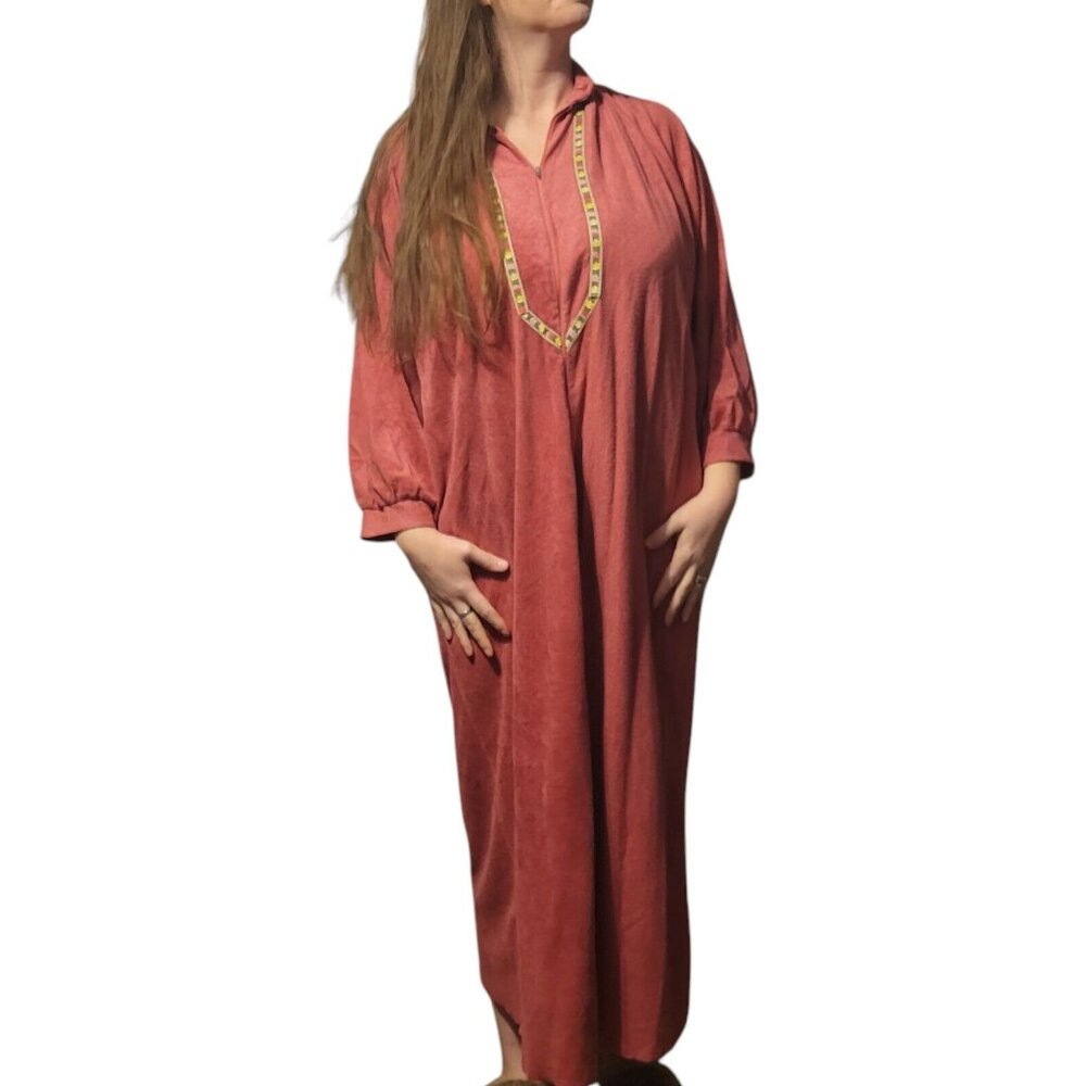 Vintage Montgomery Ward Dusty Rose Nightgown Housecoat Danish Read